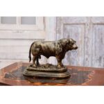 COW BULL CAST IRON SCULPTURE FIGURE