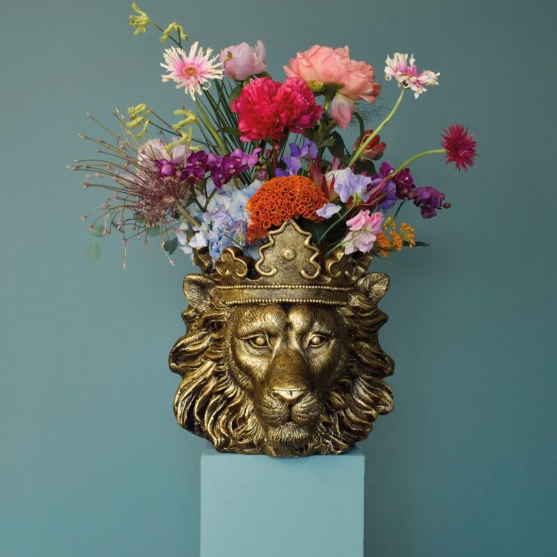FLOWER POT LION CLARENCE GOLD