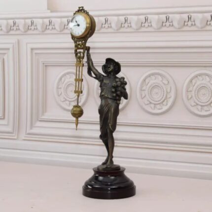 AMAZING BRONZE AND METAL CLOCK SCULPTURE