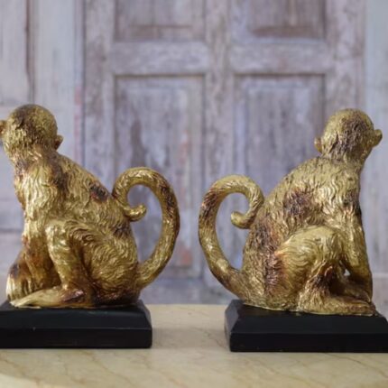 MONKEYS SHAPED BOOKENDS SCULPTURE