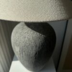 BLACK AGED CERAMIC TABLE LAMP