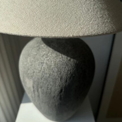 BLACK AGED CERAMIC TABLE LAMP