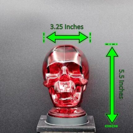 RED GLASS SKULL LIGHT COVER WITH CUSTOM 3D PRINTED BASE