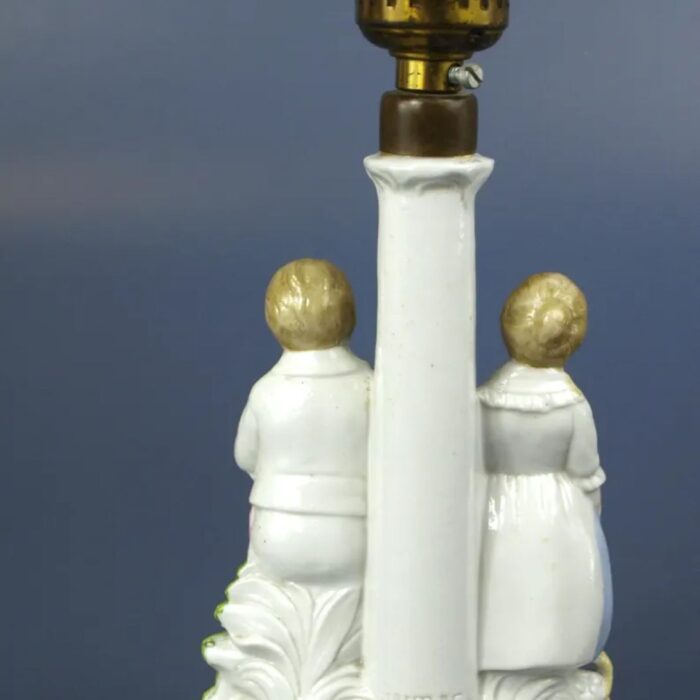 VINTAGE HAND PAINTED GERMAN PORCELAIN LAMP