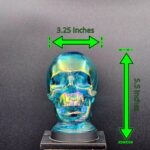 IRIDESCENT BLUE GLASS SKULL LIGHT COVER WITH CUSTOM 3D PRINTED BASE