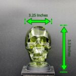 GREEN GLASS SKULL LIGHT COVER WITH CUSTOM 3D PRINTED BASE