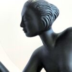 ART DECO FRANK ART STYLE DANCING WOMAN HOLDING A SPHERE