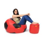 THE KICKBACK FOOTBALL BEAN BAG WITH FREE FOOT STOOL