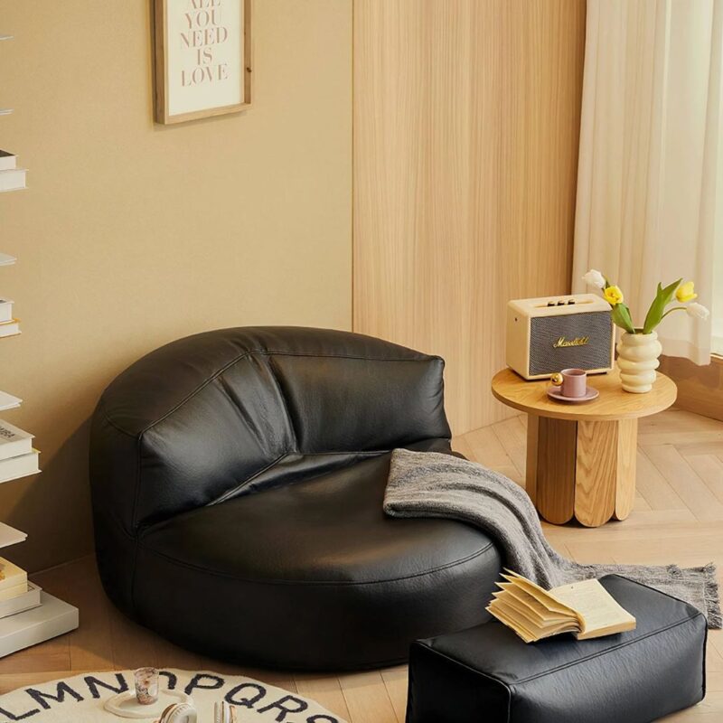 LARGE FAUX LEATHER BEAN BAG CHAIRS