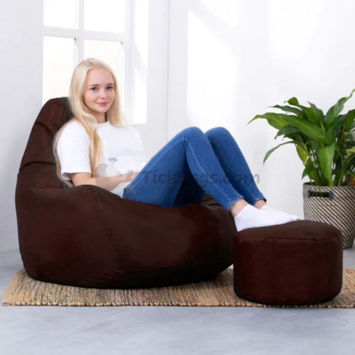 BUCKET BEAN BAG CHAIR AND FOOT STOOL