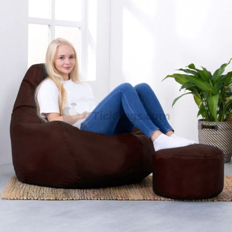 BUCKET BEAN BAG CHAIR AND FOOT STOOL