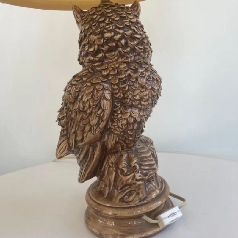 VTG VINTAGE OWL LAMP TABLE LAMP WITH SHADE