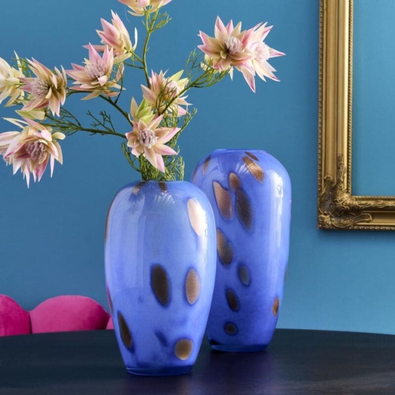 VASE VALENTINA S BLUE-GOLD