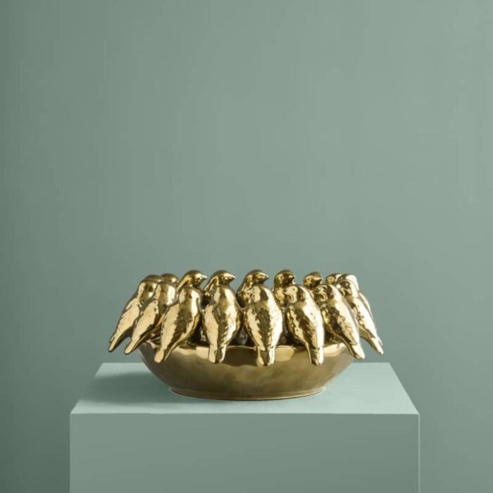 BOWL WITH BIRDS GOLD
