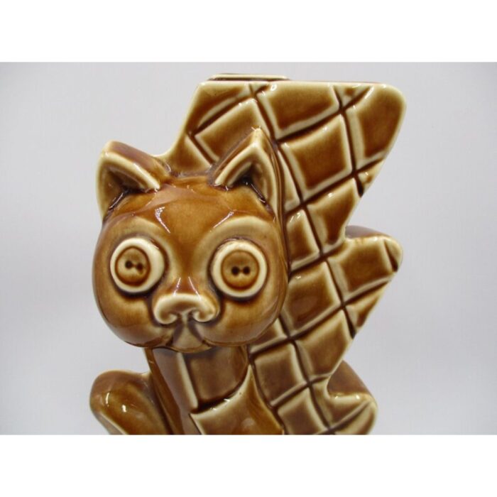 MID CENTURY PATCHWORK QUILT CAT LAMP BASE