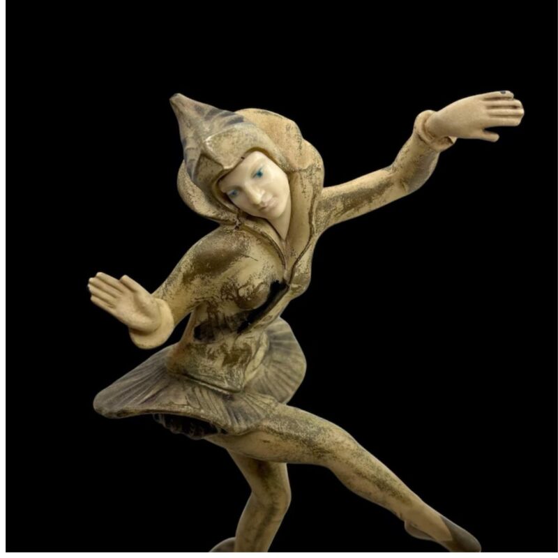 RARE 1920S ART DECO PIXIE HARLEQUIN DANCER LAMP