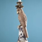 CANDLESTICK PARROT NIO PINK-GOLD-WHITE VINTAGE-ECCENTRIC DECORATION
