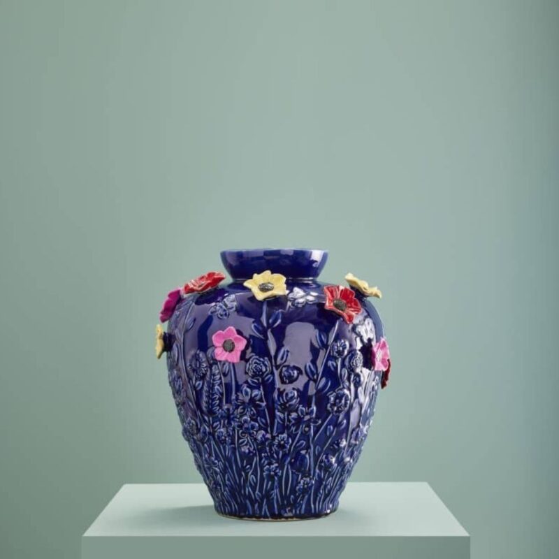 VASE WITH FLOWERS PRIMAVERA BLUE