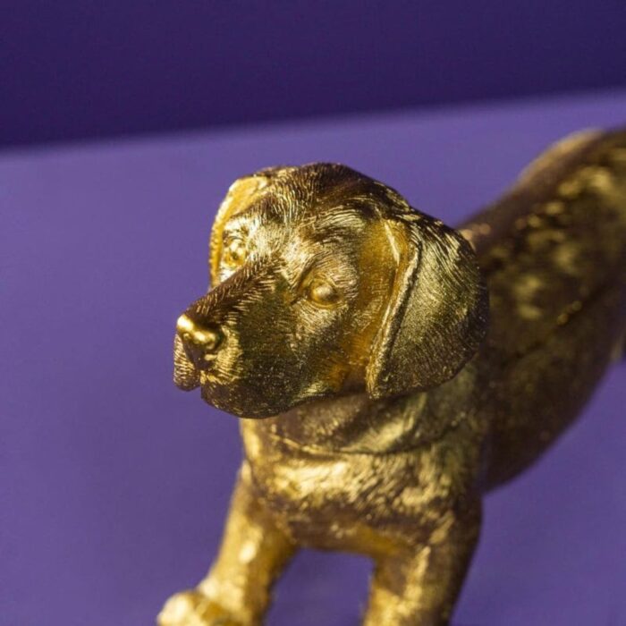 DECORATIVE BOX DOG DACHSHUND GOLD