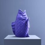 XXL VASE FISH BLUBB MATT BLUE