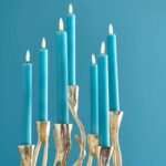 CANDLESTICK ROOTS GOLD ALUMINUM HANDMADE