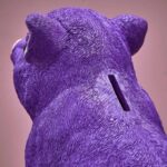 MONEY BOX PIG PIGGY BANK PURPLE