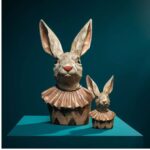 DECORATIVE FIGURINE RABBIT HEINZ APRICOT-CREME-GOLD