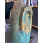 CERAMIC SCULPTURE LAMP GERMAN VOLCANIC GLAZE VERDIGRIS