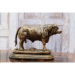 COW BULL CAST IRON SCULPTURE FIGURE