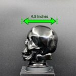 BLACK GLASS SKULL LIGHT COVER WITH CUSTOM 3D PRINTED BASE
