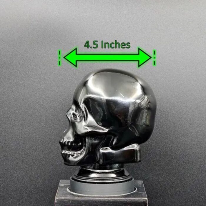 BLACK GLASS SKULL LIGHT COVER WITH CUSTOM 3D PRINTED BASE
