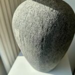 BLACK AGED CERAMIC TABLE LAMP