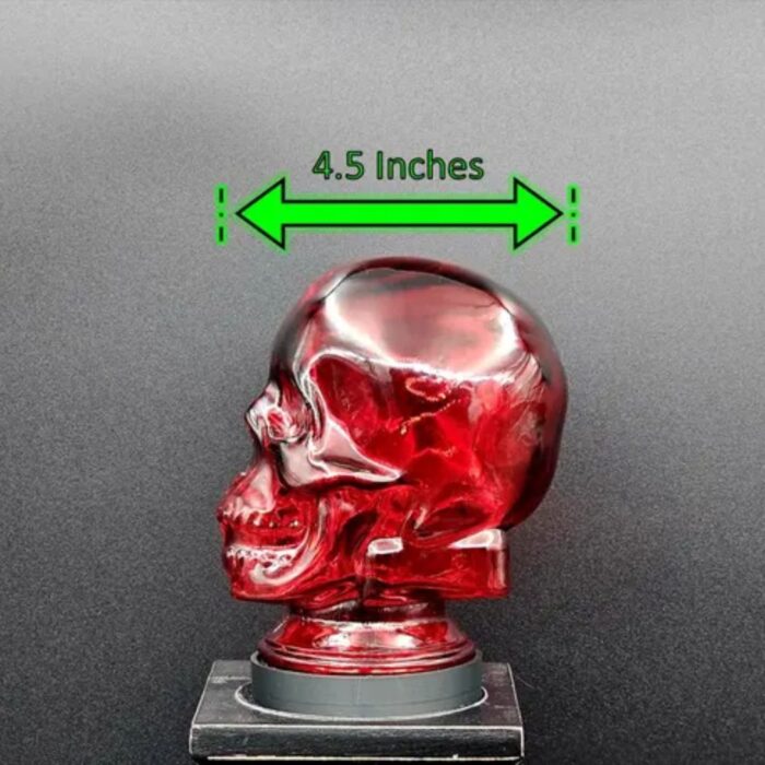 RED GLASS SKULL LIGHT COVER WITH CUSTOM 3D PRINTED BASE