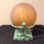 FRANKART ART DECO EMBRACING NYMPHS ACCENT LAMP
