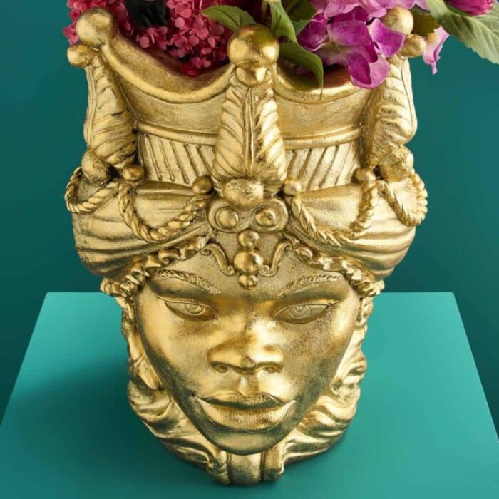SICILIAN FLOWER POT AGOSTINA GOLD