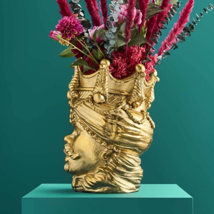SICILIAN FLOWER POT AGOSTINO GOLD