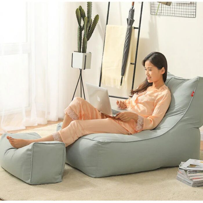 HIGH BLUE BEAN BAG SOFA SET