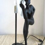 ART DECO FRANK ART STYLE DANCING WOMAN HOLDING A SPHERE