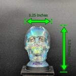 IRIDESCENT CLEAR GLASS SKULL LIGHT COVER WITH CUSTOM 3D PRINTED BASE