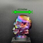 IRIDESCENT PURPLE GLASS SKULL LIGHT COVER WITH CUSTOM 3D PRINTED BASE