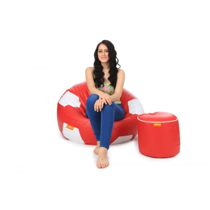 THE KICKBACK FOOTBALL BEAN BAG WITH FREE FOOT STOOL