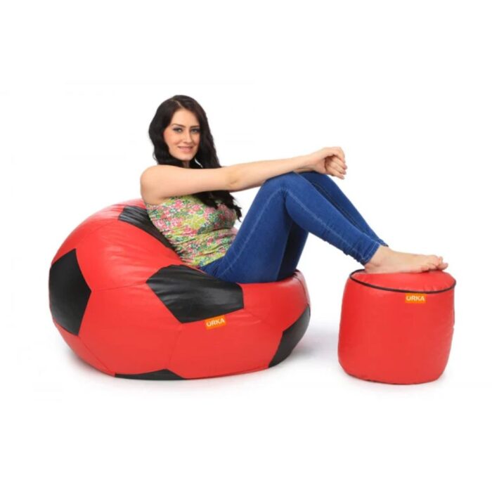 THE KICKBACK FOOTBALL BEAN BAG WITH FREE FOOT STOOL