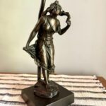 ANTIQUE ART NOUVEAU LADY FIGURINE LAMP
