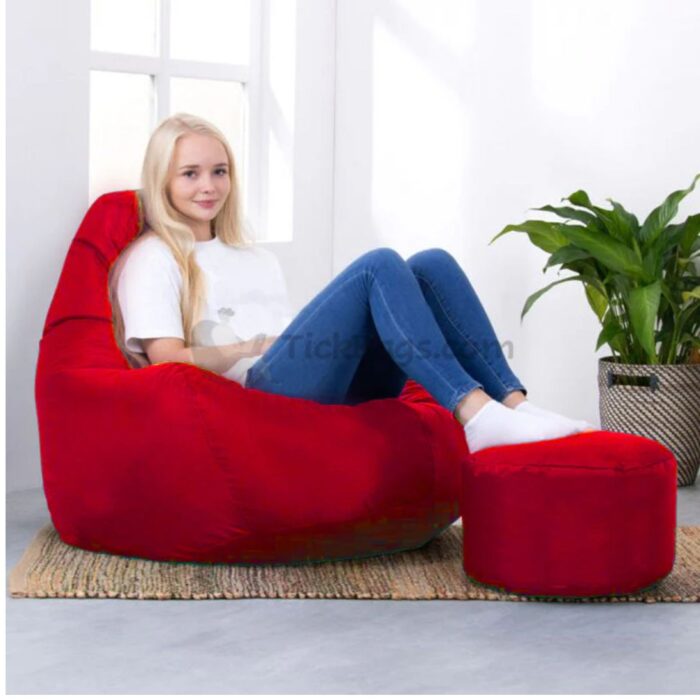 BUCKET BEAN BAG CHAIR AND FOOT STOOL