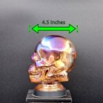 IRIDESCENT AMBER GLASS SKULL LIGHT COVER WITH CUSTOM 3D PRINTED BASE