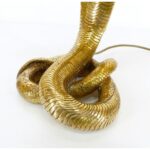 HOLLYWOOD REGENCY 1970S SOLID GOLD BRASS COBRA LAMP