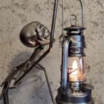 METAL SKELETON WITH OIL LAMP