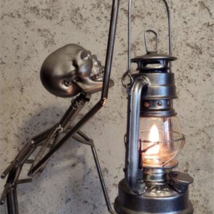 METAL SKELETON WITH OIL LAMP