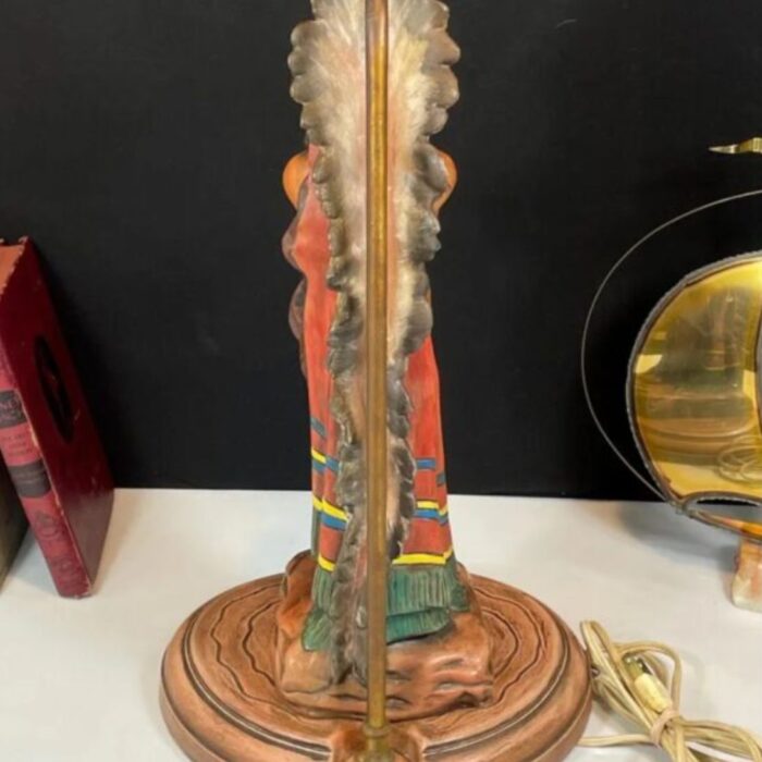 NATIVE AMERICAN CERAMIC FIGURE TABLE LAMP