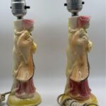PAIR RARE VTG SHAWNEE POTTERY LAMP